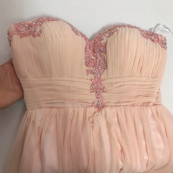 JOVANI RHINESTONE STRAPLESS FORMAL DRESS - Picture 4 of 8